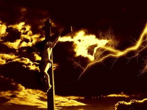 crucifixion-of-jesus-christ-with-dramatic-sky-and-lightning