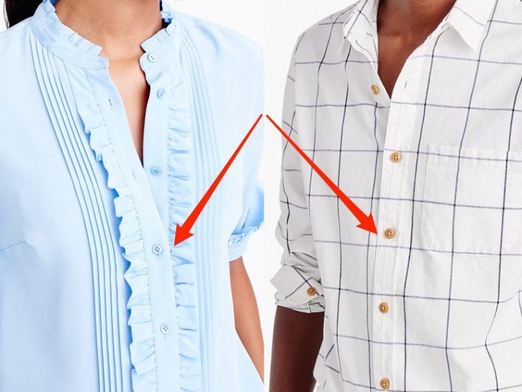 Защо копчетата на мъжките ризи са на различна страна от тези на женските